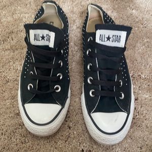 Converse black studded sneakers